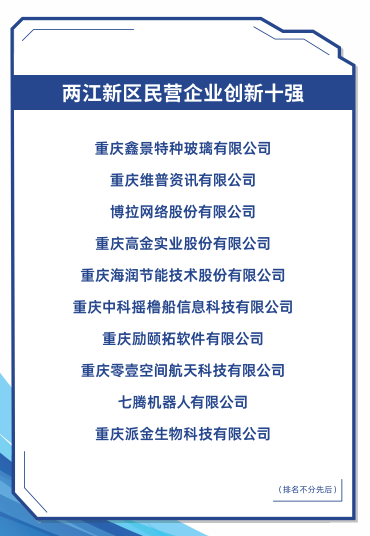 兩江新區(qū)發(fā)布民營企業(yè)三個“十強”榜單！這些企業(yè)上榜 重慶軟件開發(fā)顯實力